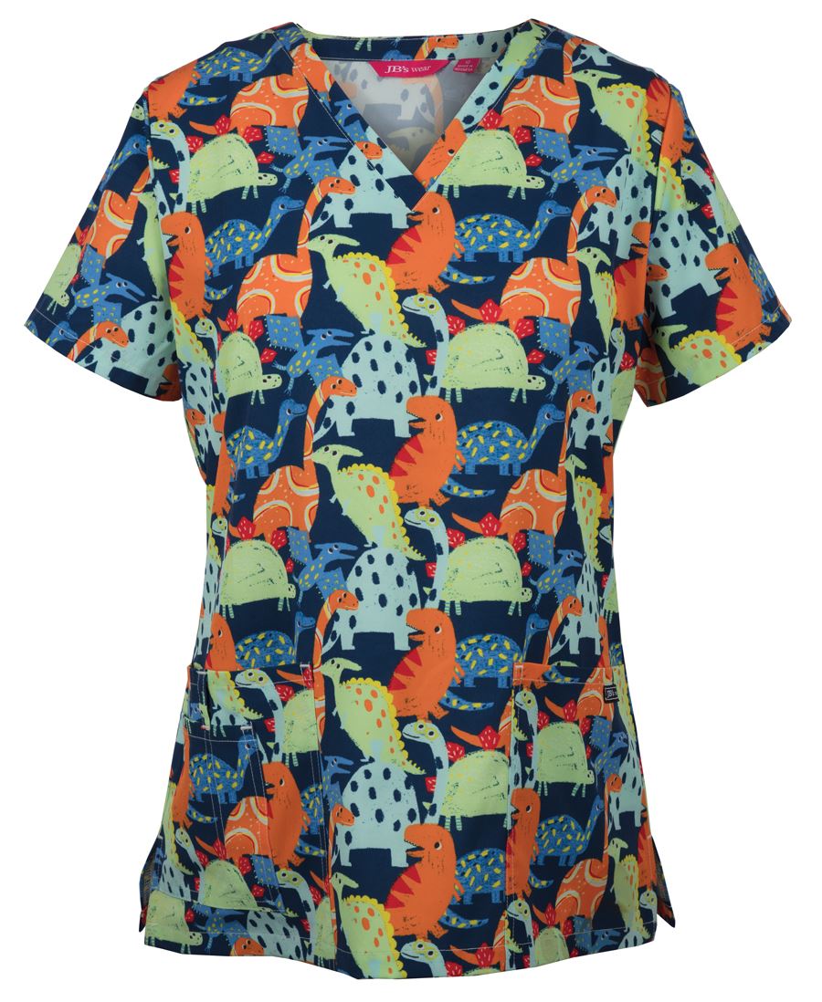 JB's LADIES SCRUB TOP PRINTED