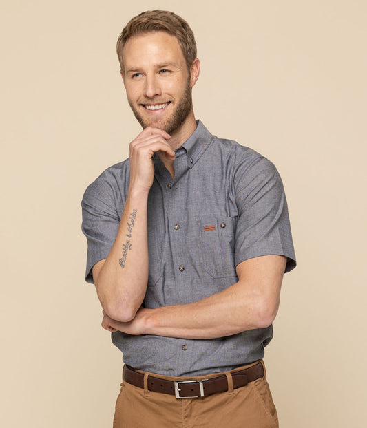 Mens The Icon Chambray Short Sleeve Shirt