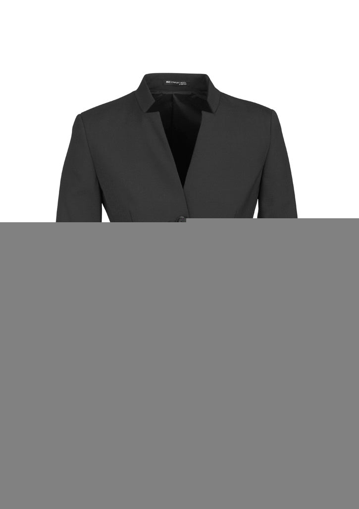 Womens Comfort Wool Stretch Short Jacket with Reverse Lapel