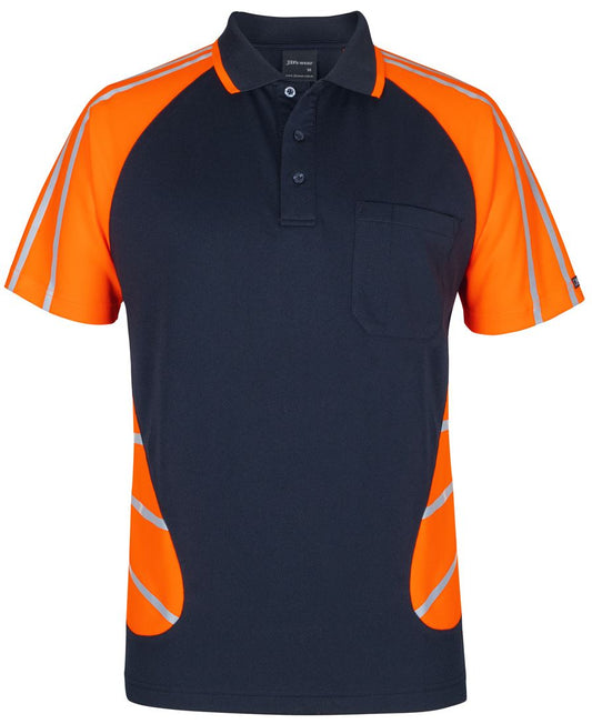 JB's STREET SPIDER POLO W/ REFLECTIVE STRIPE NVY/ORANGE