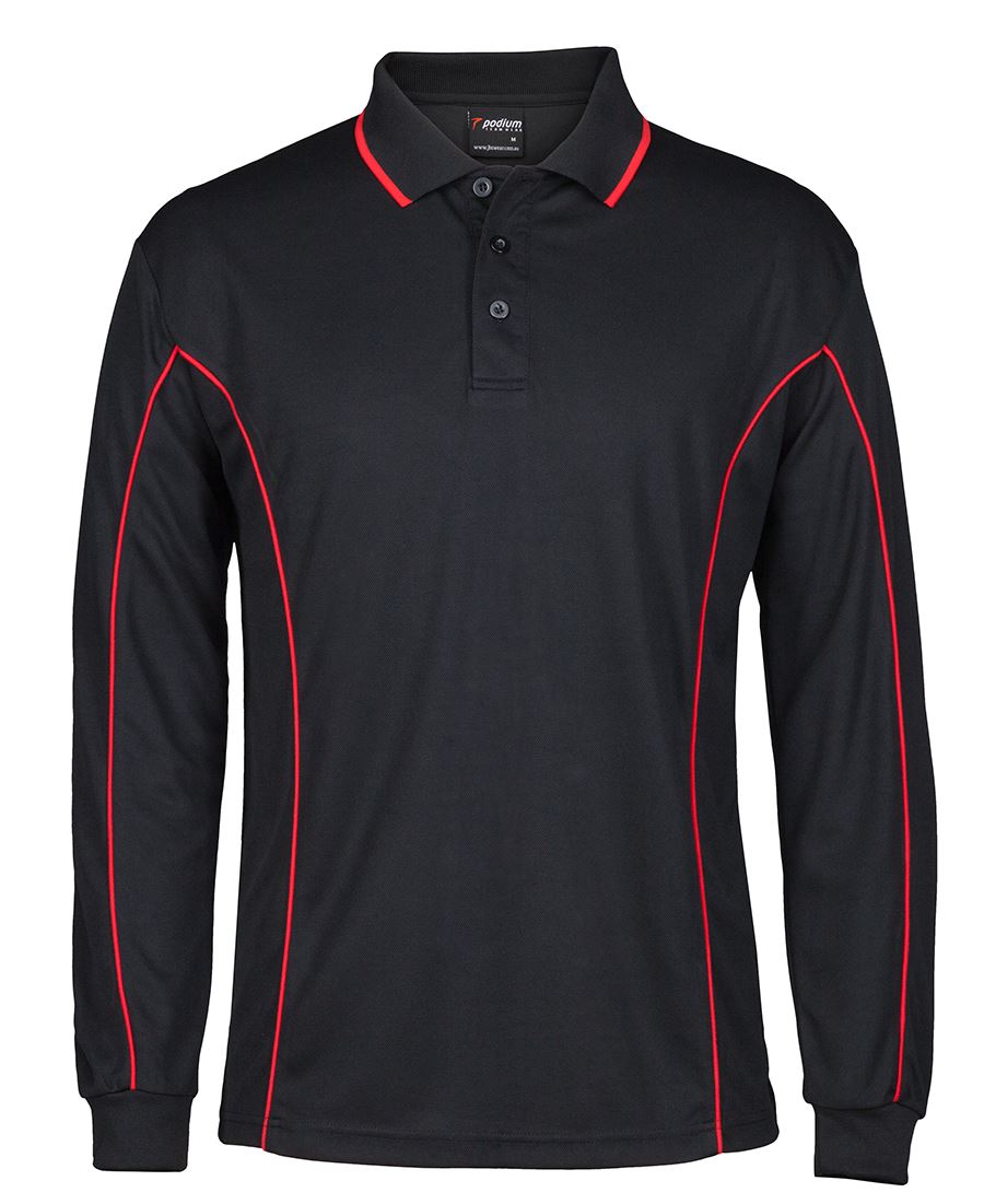 PODIUM L/S PIPING POLO
