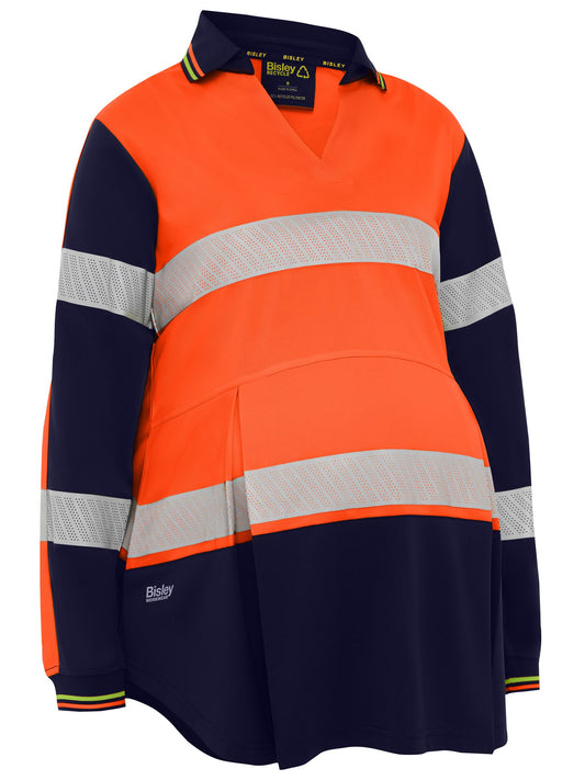 Women's Taped Hi Vis Recycled V-Neck Maternity Polo