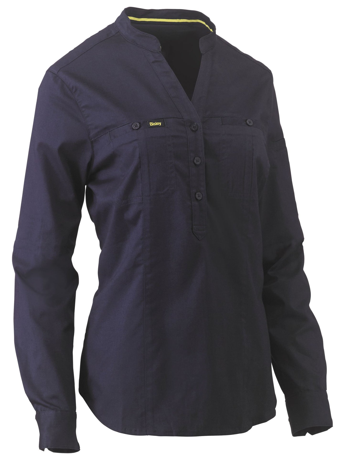 Women's Stretch V-Neck Closed Front Shirt