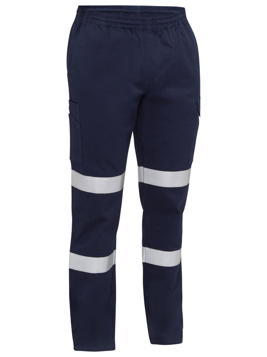Taped Biomotion Stretch Cotton Drill Elastic Waist Cargo Work Pant