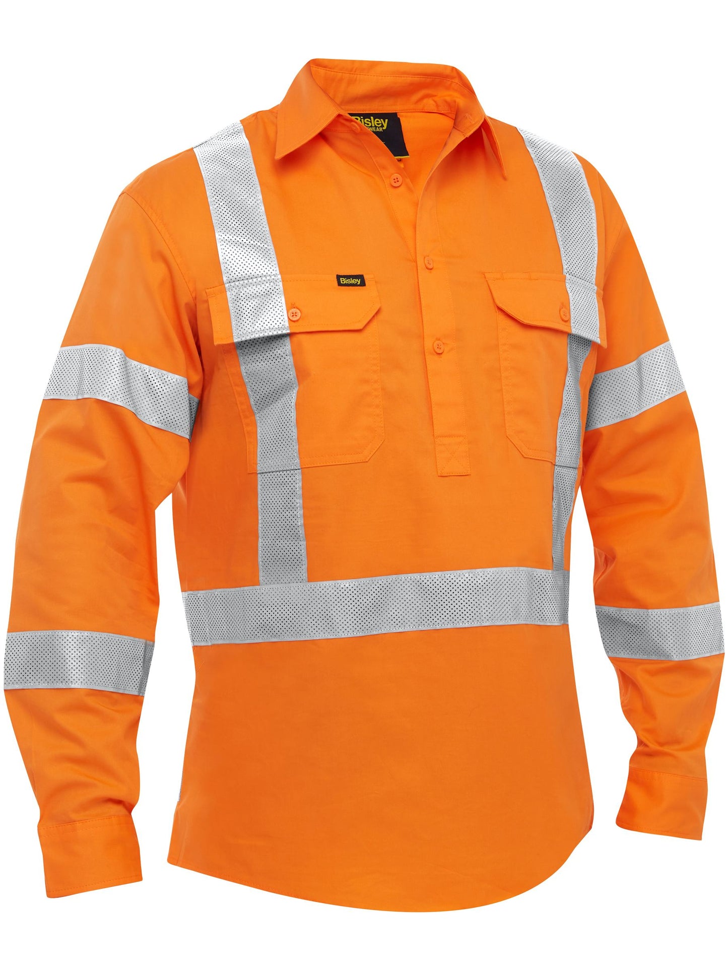 X Taped Closed Front Hi Vis Cool Lightweight Drill Shirt - 1 - Shirt