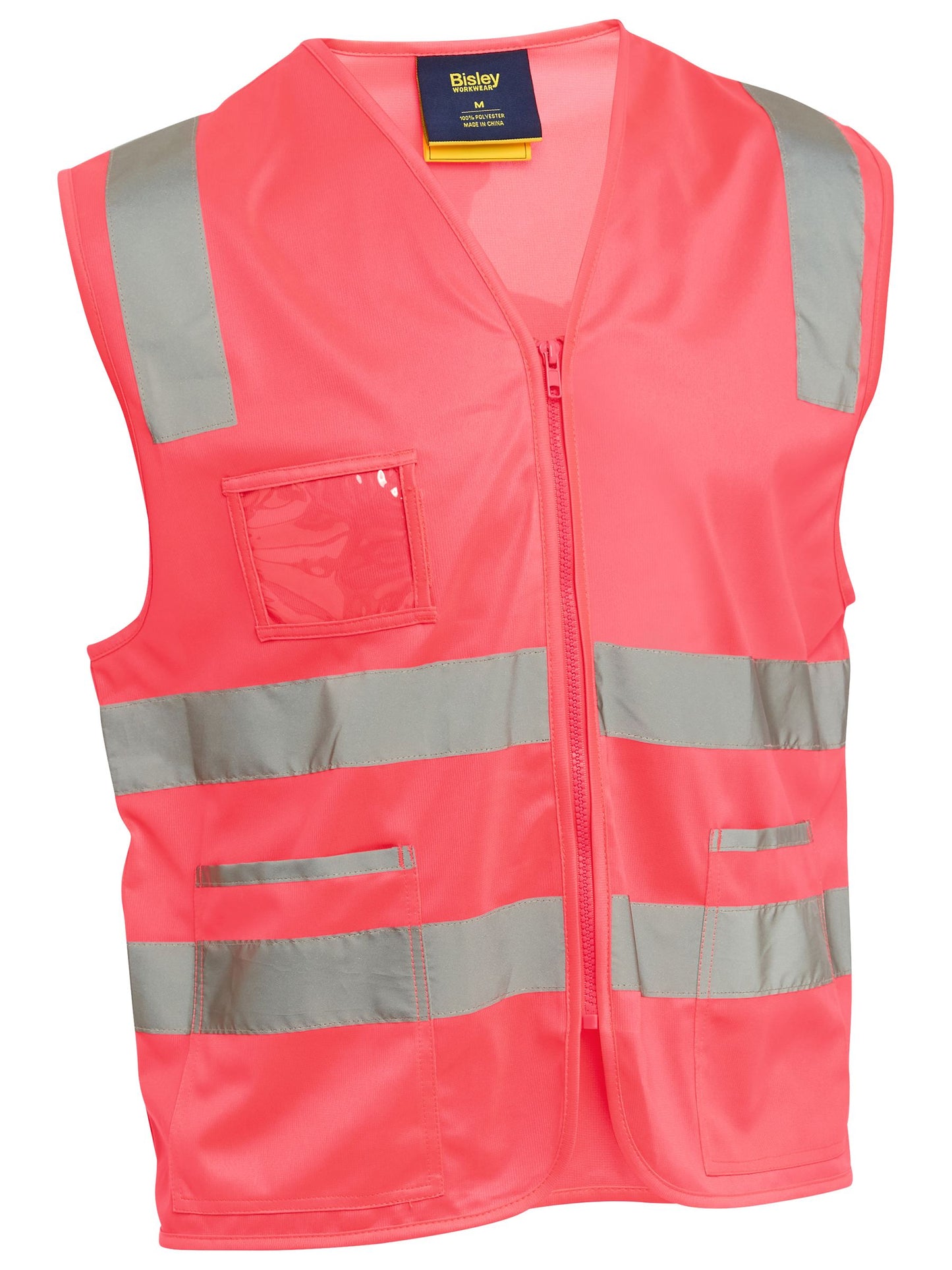 Taped Hi Vis Safety Zip Vest - 1 - Vest