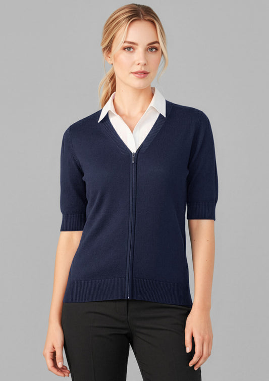 Zip Front Knit Cardigan