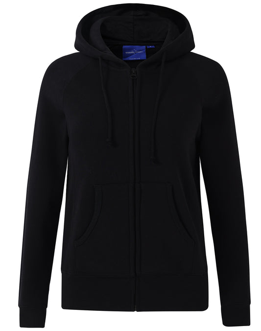 Ladies' full-zip fleecy hoodie