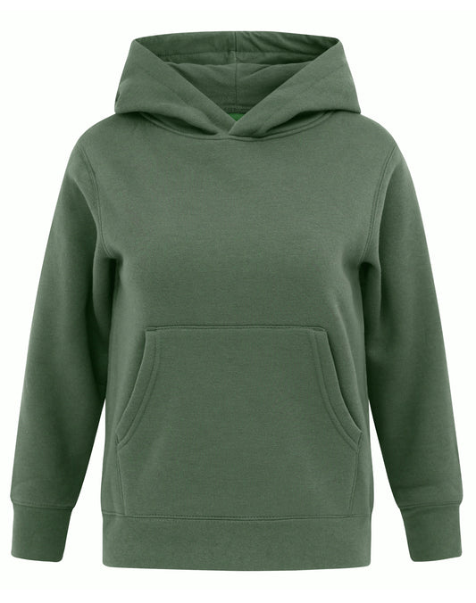 Kids' Close Front  Contrast Fleecy Hoodie
