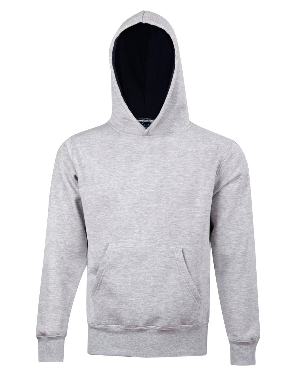Kids' Close Front  Contrast Fleecy Hoodie
