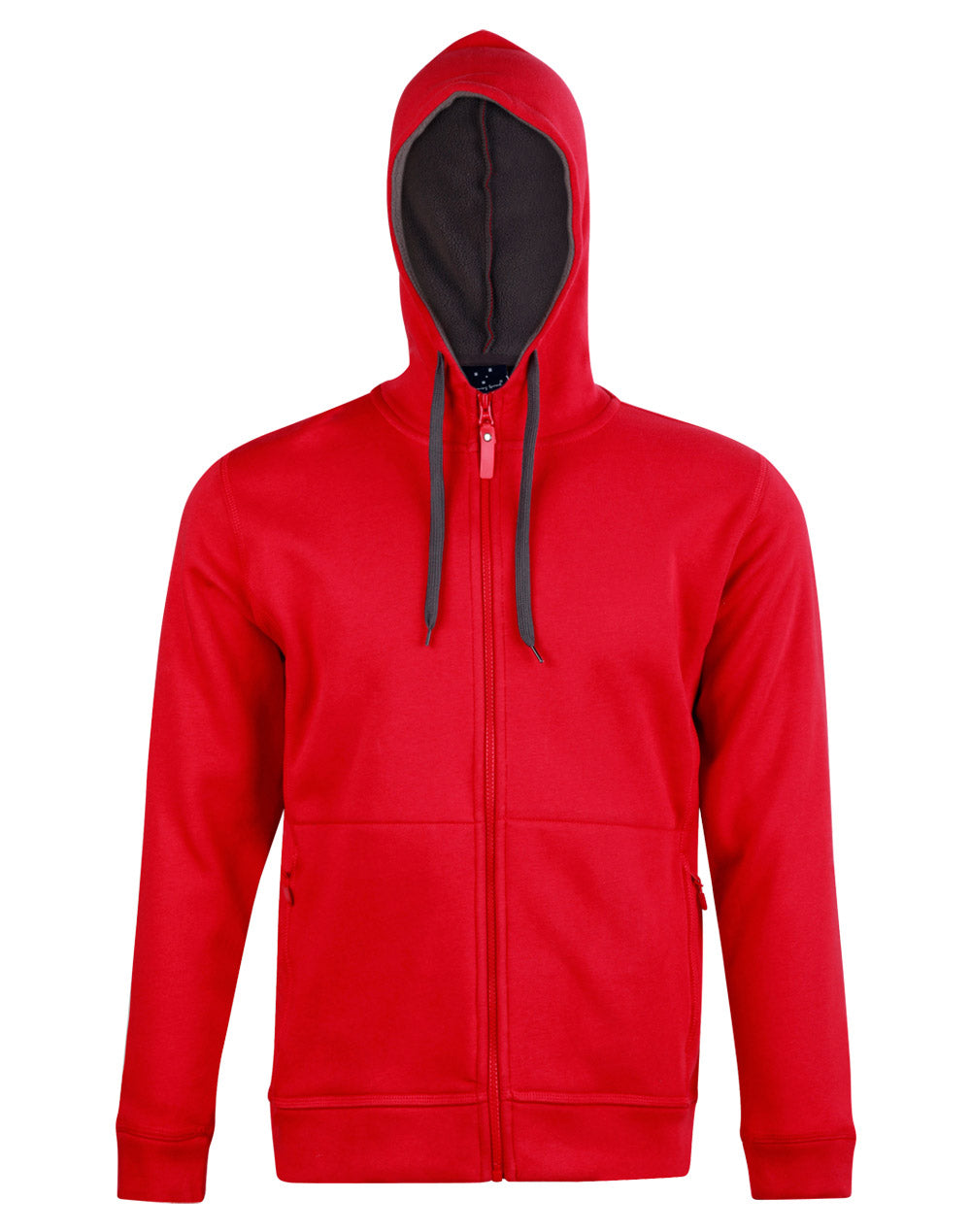 Men's Full Zip Contrast Fleece Hoodie