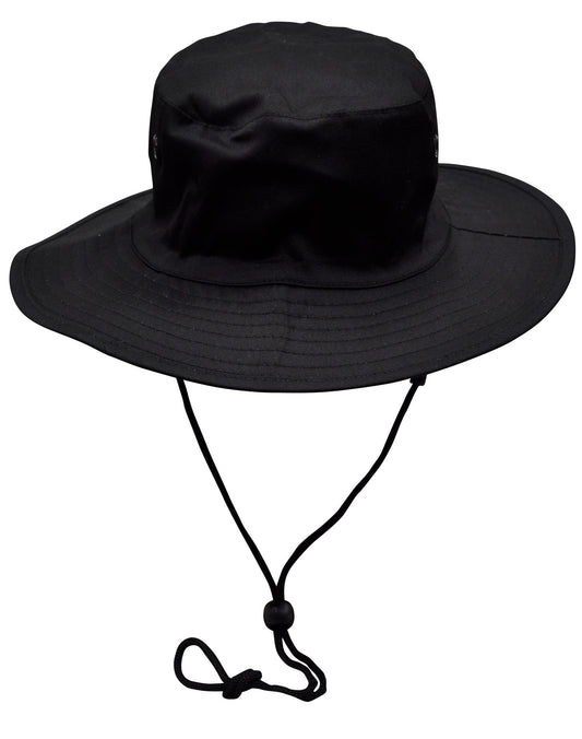 Surf hat with clip on chin strap