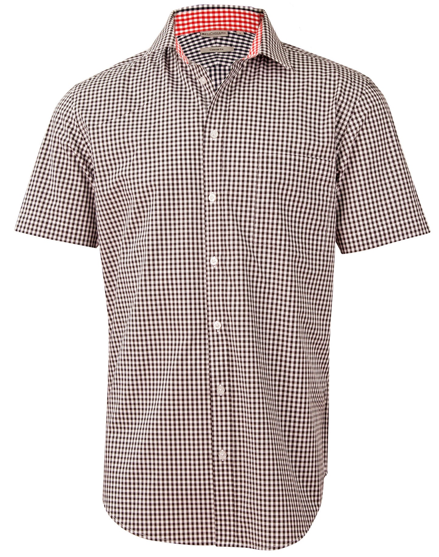 Men's Gingham Check Contrast Collar S/S Shirt