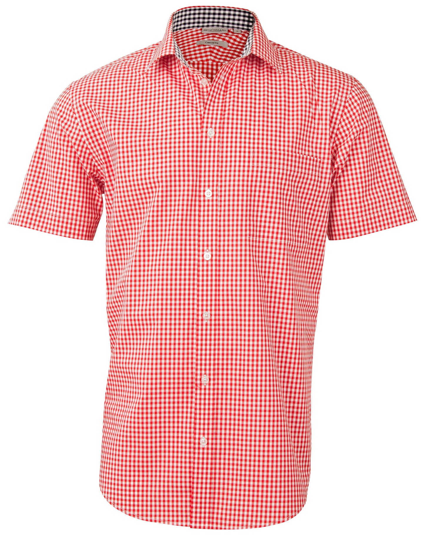 Men's Gingham Check Contrast Collar S/S Shirt