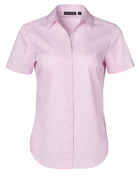 Ladies' Dobby Striped Taped S/S Shirt