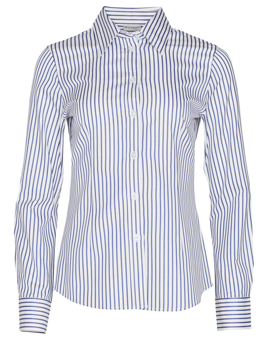 Women's Sateen Stripe L/S Shirt