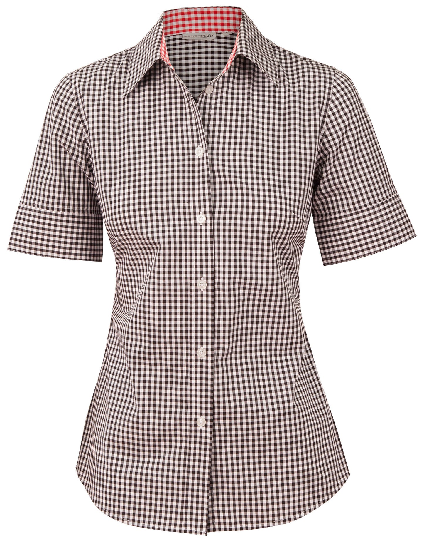 Women's Gingham Check Contrast Collar S/S Shirt
