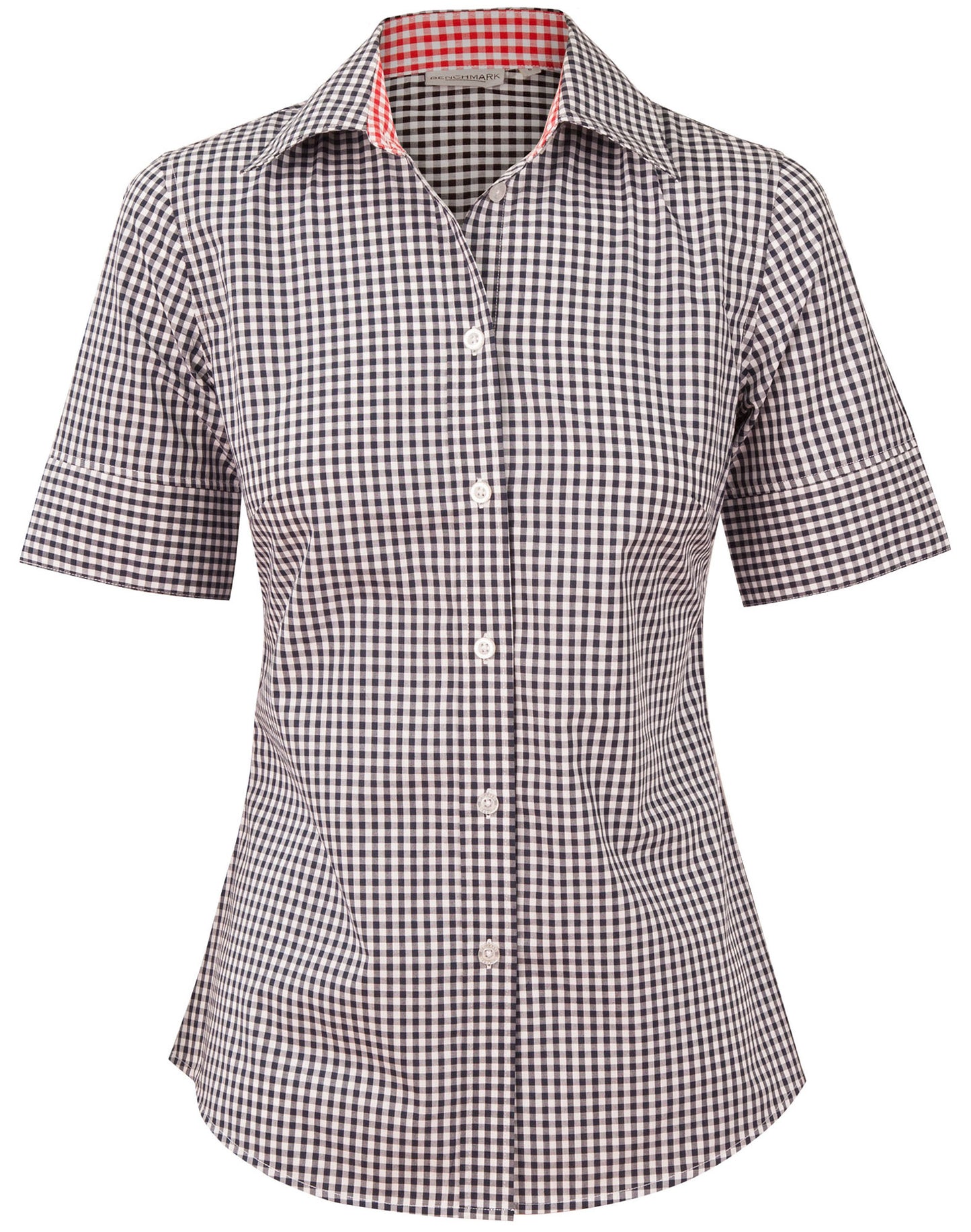 Women's Gingham Check Contrast Collar S/S Shirt