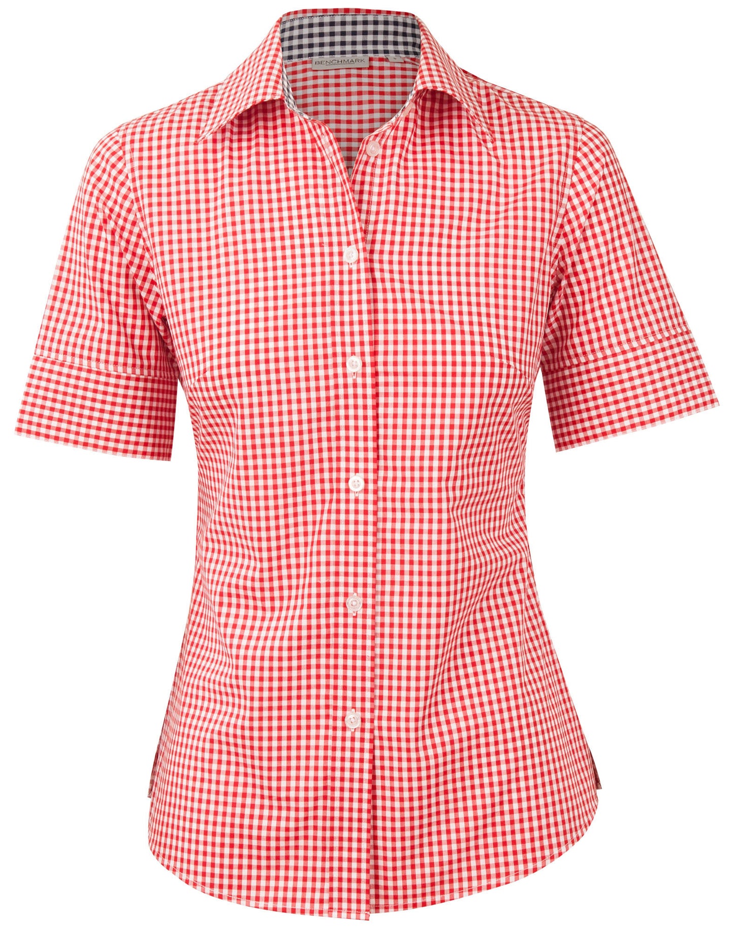 Women's Gingham Check Contrast Collar S/S Shirt