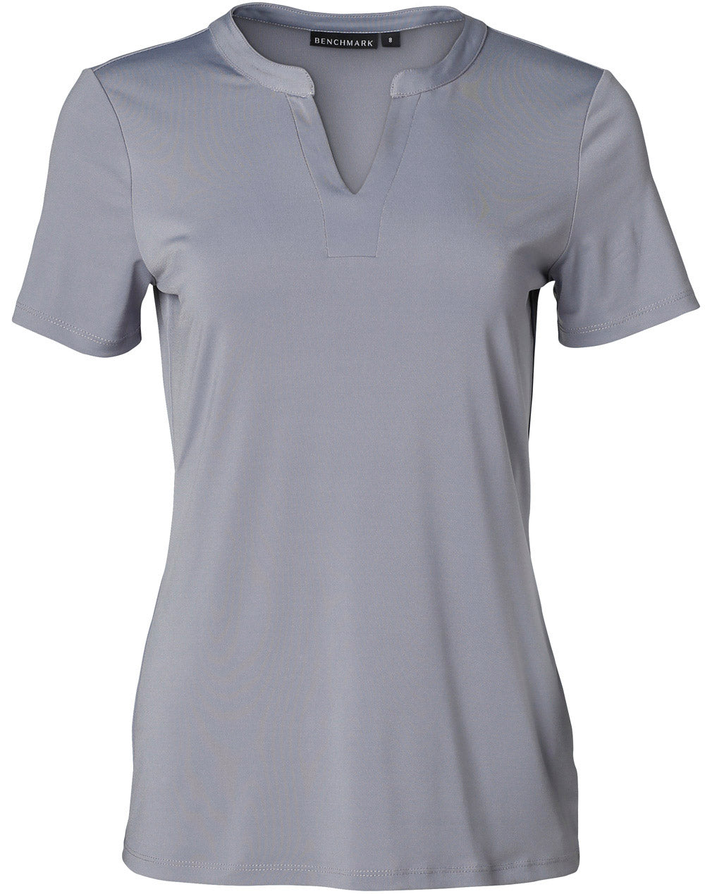 Ladies' V-neck with Tab S/S Knit Top