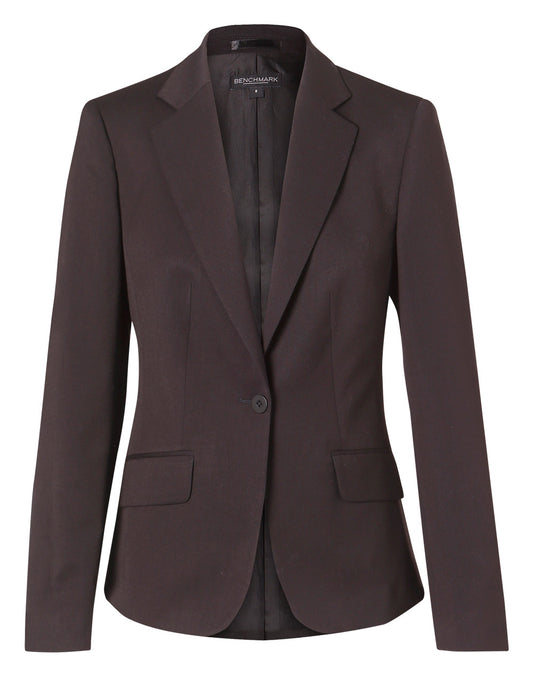 Women's One Button Cropped Jacket in Poly/Viscose Stretch