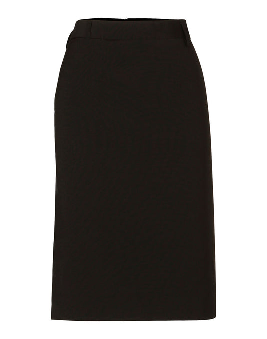 Women's Mid Length Lined Pencil Skirt in Wool Stretch