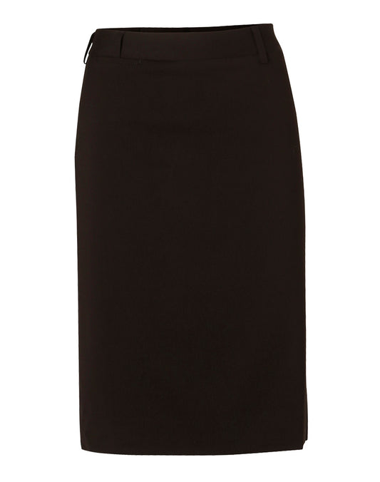 Women's Mid Length Lined Pencil Skirt in Poly/Viscose Stretch