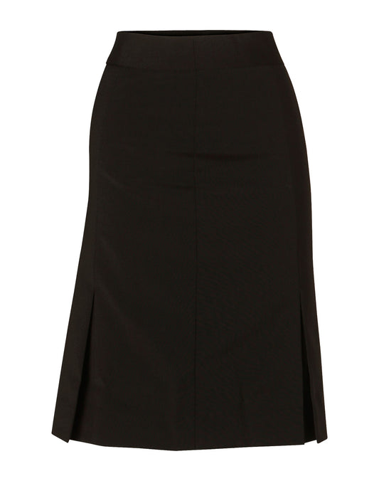 Women's Pleated Skirt in Wool Stretch