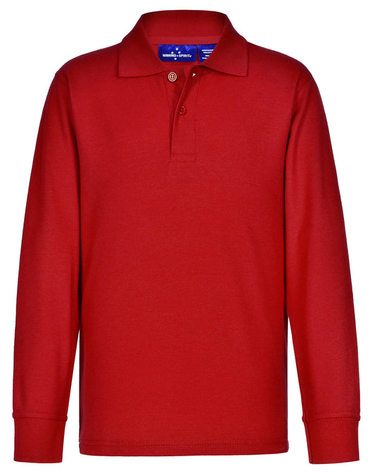 Kids' 240gsm Poly/Cotton Pique L/S Polo