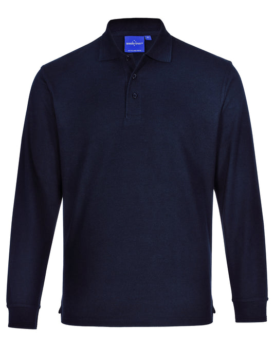 Adults' 240gsm Poly/Cotton Pique L/S Polo