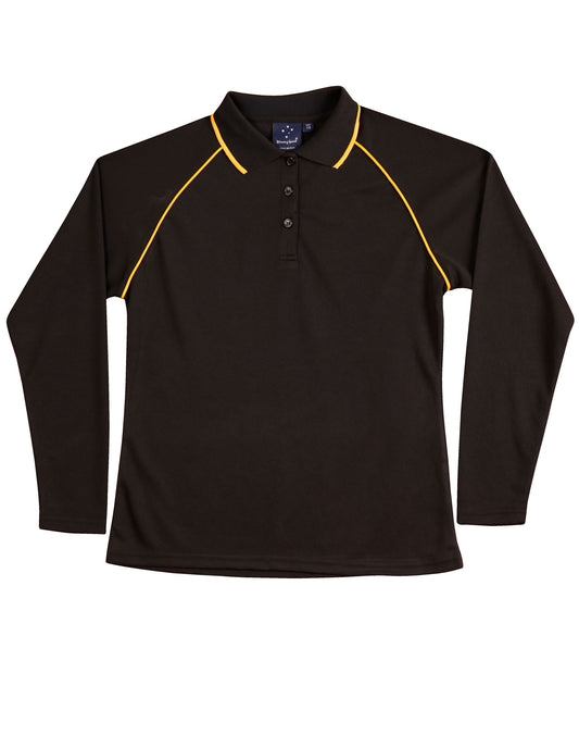 Ladies' cooldry raglan L/S polo