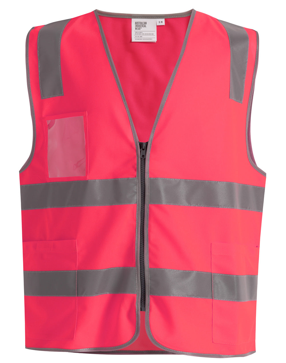 Hi Vis Safety Zip Vest With ID & Utility Pockets