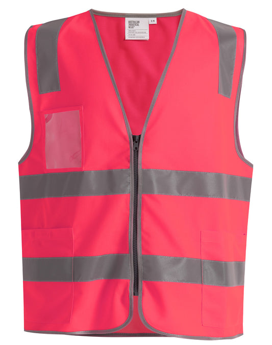 Hi Vis Safety Zip Vest With ID & Utility Pockets