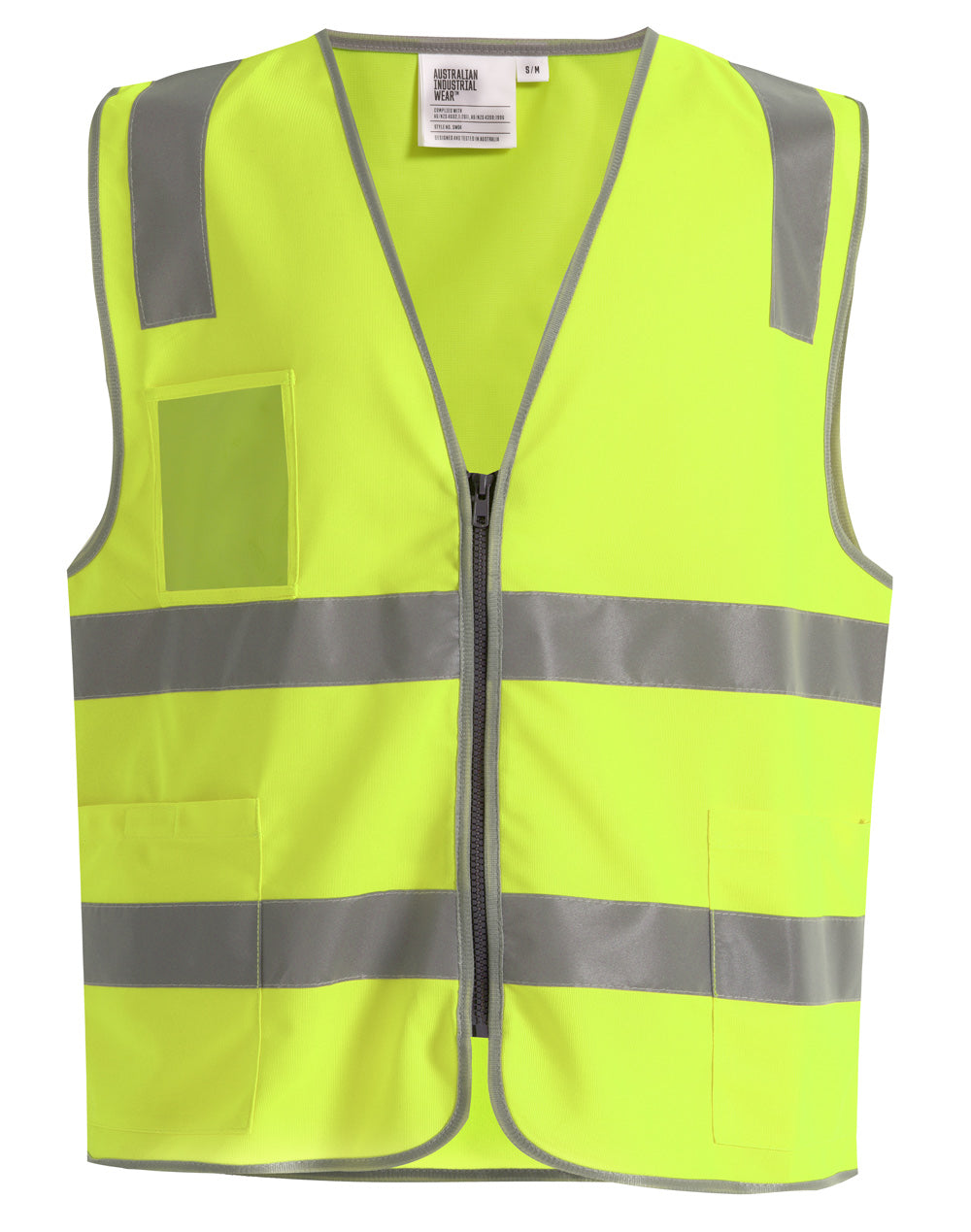 Hi Vis Safety Zip Vest With ID & Utility Pockets