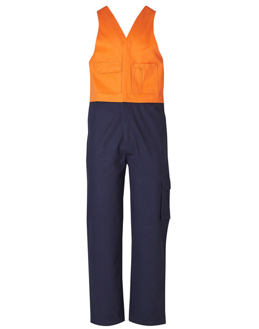 Hi-His Two Tone Men's Cotton Drill Action Back Overall-Stout