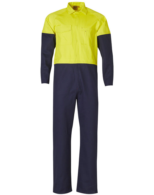 Hi-Vis Two Tone Men's Cotton Drill Coverall-Stout
