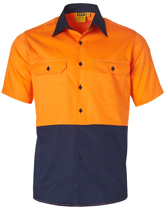 Hi-Vis two tone cool-breeze S/S cotton work shirt