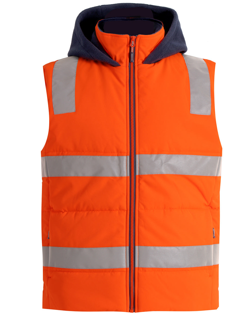Unisex Hi Vis Hooded Puffer Vest
