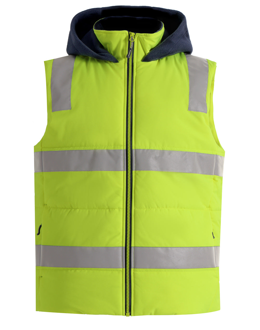 Unisex Hi Vis Hooded Puffer Vest